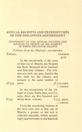 Annual receipts and expenditures of the Philippine government