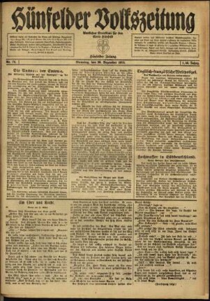 Ausgabe vom Dienstag, den 30. Dezember 1919.