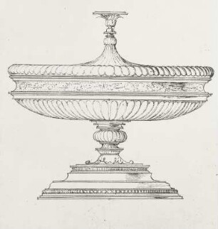 Flacher Deckelpokal : Dresdner Skizzenbuch (1507/1528). Flacher Deckelpokal (aus: R. Bruck: Das Skizzenbuch von Albrecht Dürer, Straßburg 1905, Tafel 158, Blatt 195r, Str. 163, Kriegsverlust). Dresden: SLUB Mscr.Dresd.R.147.f
