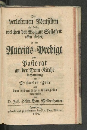 Die verlohrnen Menschen ...