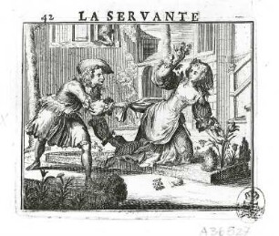 La Servante : Hooghe, Romeyn de: La Servante. Radierung; 72 x 98 mm. Dresden: Kupferstichkabinett A 36527, Band A 1118,2