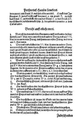 Bericht auff etliche wort.