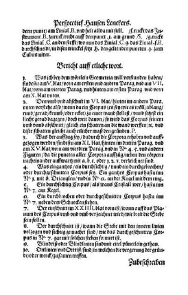 Bericht auff etliche wort.