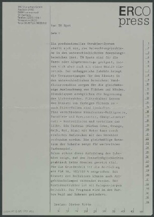 ERCO Strahler "TM Spot" von Dieter Witte