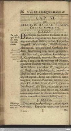 Cap. VI. De Reliquis Hassiae Praesulibus Et Comitibus