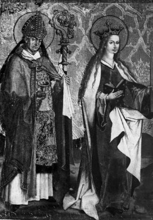 Zwei Altarflügel — Die Heiligen Blasius und Brigitta