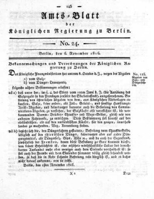 No 24, 6. November 1816
