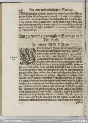 Am zwey und zwantzigsten Sontage nach Trinitatis