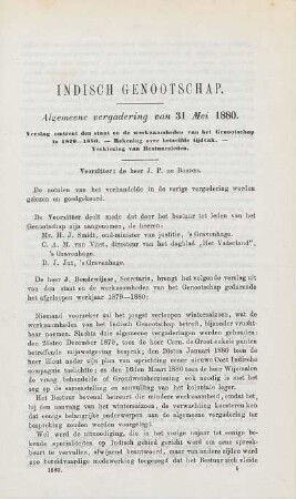 Algemeene vergadering van 31 Mei 1880
