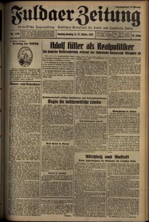 Erste Ausgabe vom Sonntag, den 25. Oktober 1936.