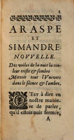 Araspe Et Simandre : Novvelle, 1