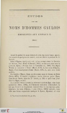N.S. 11.1865: Etudes sur les noms d'hommes gaulois empruntés aux animaux, [2]