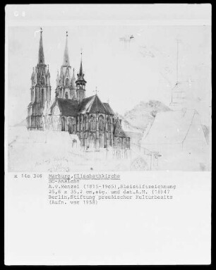 Schnitt durch die Elisabethkirche von Südosten