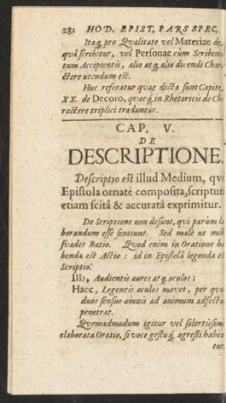 Cap. V. De Descriptione.