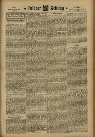 Dritte Ausgabe vom Samstag, den 20. Mai 1911.