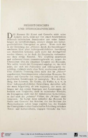 Prähistorisches und Ethnographisches