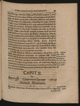 Caput II. De Interesse Controversiarum circa Statum Hominum.