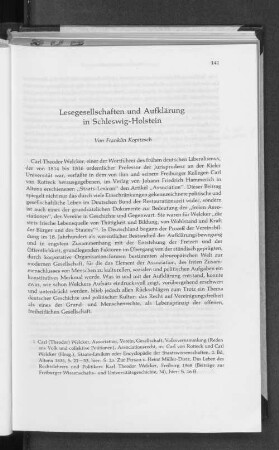 Lesegesellschaften und Aufklärung in Schleswig-Holstein