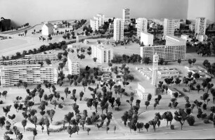 Berlin: Modell des Interbau von Süden