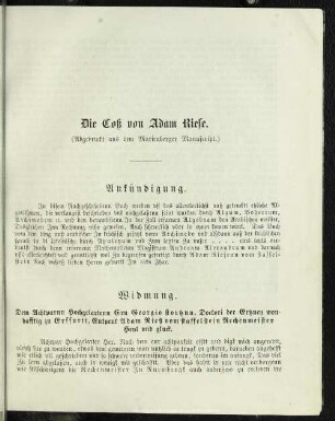 Die Coß von Adam RIese