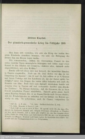 Drittes Kapitel. Der pisanisch-genuesische Krieg bis Frühjahr 1169