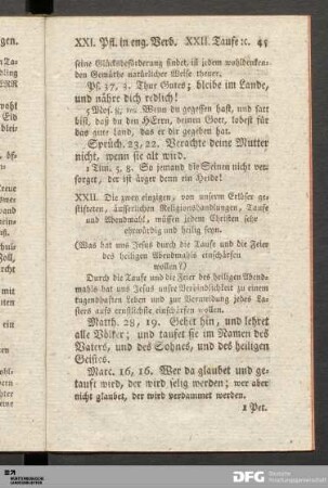 XXII. Taufe und Abendmahl.