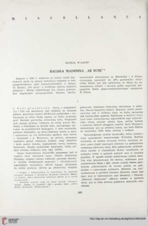 22: Kaliska Madonna "Ab igne"