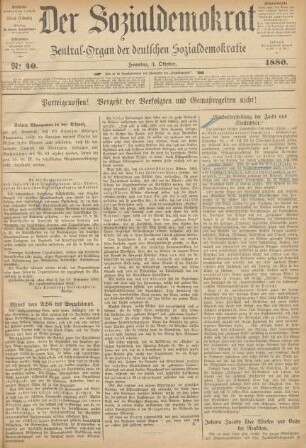 No 40. Sonntag, 3. Oktober. 1880.
