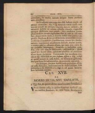 Cap. XVII. De Morbis Fictis, Sive Simulatis
