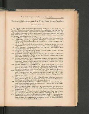Pflanzenbeobachtungen aus dem Westteil des Kreises Segeberg.