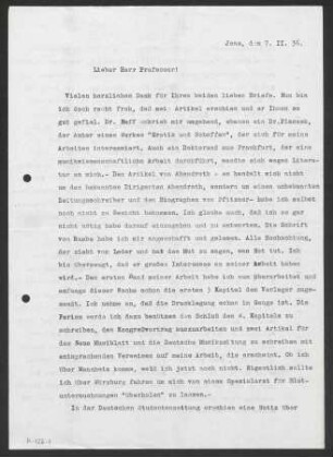 [Brief von Julius Bahle an Otto Selz vom 07. Februar 1936]