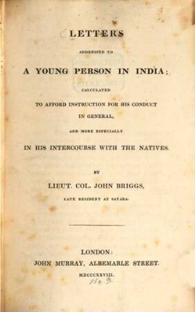 Letters addressed to a young person in India