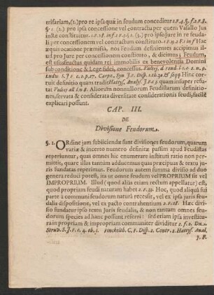 Cap. III. De Divisione Feudorum.
