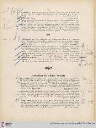 Arbeiten in edlem Metall (Nr. 430-465)