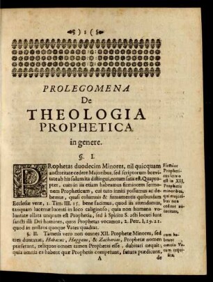 Prolegomena De Theologia Prophetica in genere