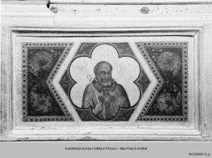 Marienkrönung mit Engeln und Heiligen : Schmerzensmann und vier Heilige : Heiliger Bischof