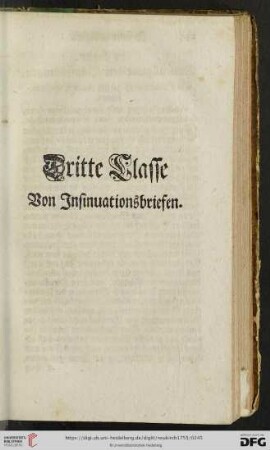 Dritte Classe von Insinuationsbriefen
