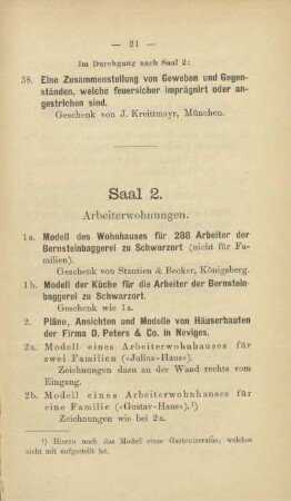 Saal 2. Arbeiterwohnungen