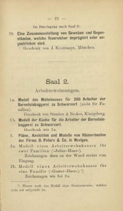 Saal 2. Arbeiterwohnungen