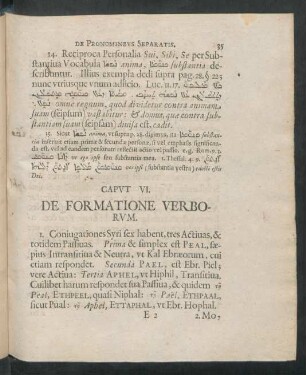 Caput VI. De Formatione Verborum.