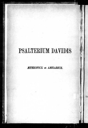Psalterium Davidis Aethiopice et Amharice