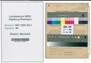 Entnazifizierung Bernhard Roesch , geb. 17.10.1896 (Ingenieur)