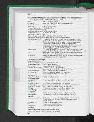 Fakultät für Mathematik, Informatik und Naturwissenschaften