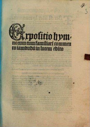 Expositio hymnorum : cum familiari commento