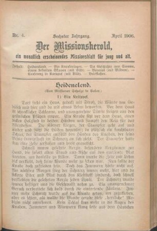 Nr. 4. Sechster Jahrgang. April 1906.