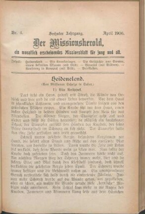 Nr. 4. Sechster Jahrgang. April 1906.