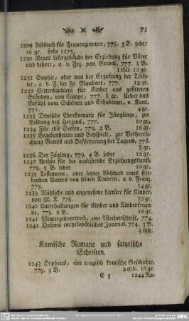 Komische Romane und satyrische Schriften