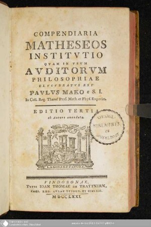 Compendiaria Matheseos Institvtio