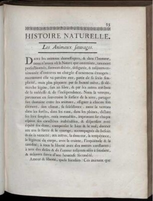 Histoire Naturelle. Les Animaux sauvages.