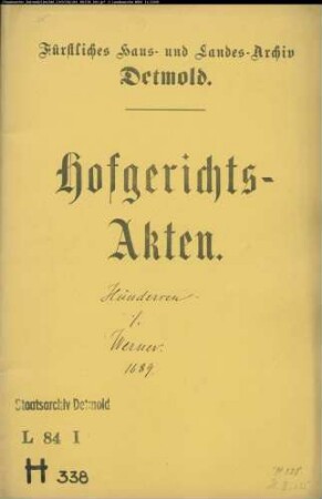 Hündersen, Kord Alberts Witwe zu Schötmar gegen Johann Warner zu Schötmar - Kuhweide